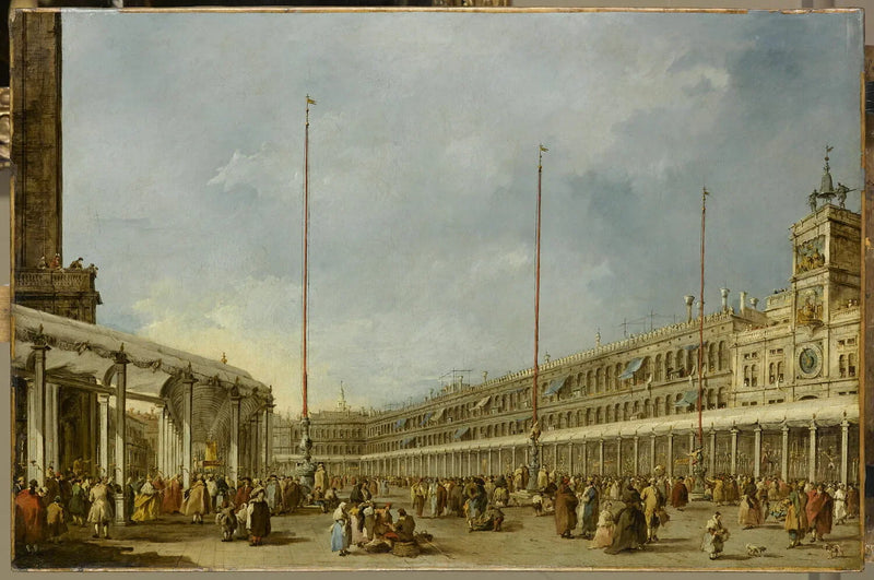Der Doge von Venedig folgt der Prozession des Corpus Domini auf dem Markusplatz - Francesco Guardi