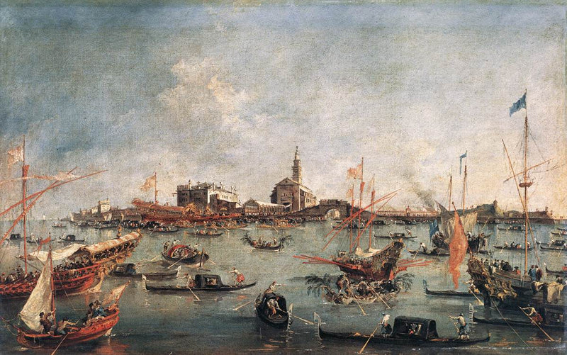 Der Doge von Venedig auf dem Bucentaure in San Nicolò di Lido, am Tag der Himmelfahrt - Francesco Guardi