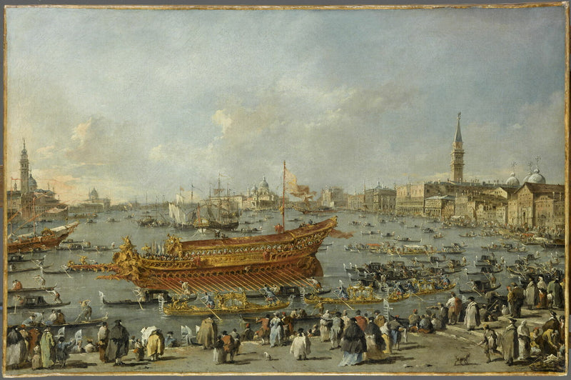 Der Doge von Venedig auf dem Bucentaure in der Nähe des Riva di Sant'Elena - Francesco Guardi