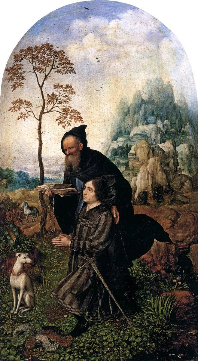 Der Spender geschützt durch den Heiligen Antonius. - Jan Gossaert