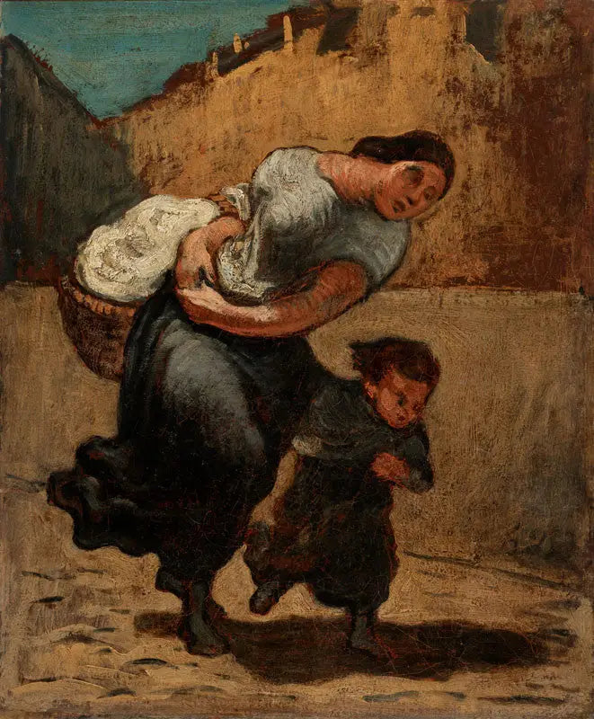 Die Last (Wäscherin) - Honoré Daumier
