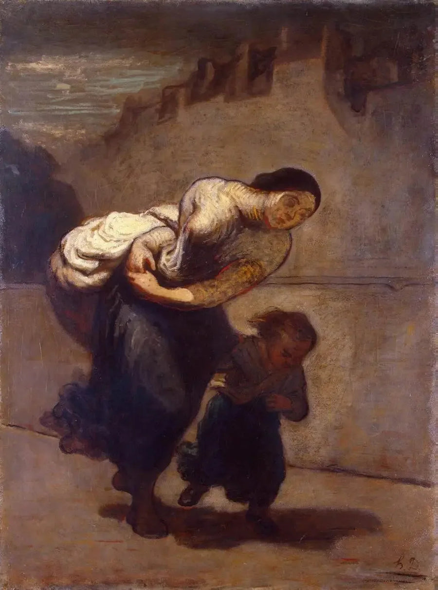 Die Last (Die Wäscherin) - Honoré Daumier