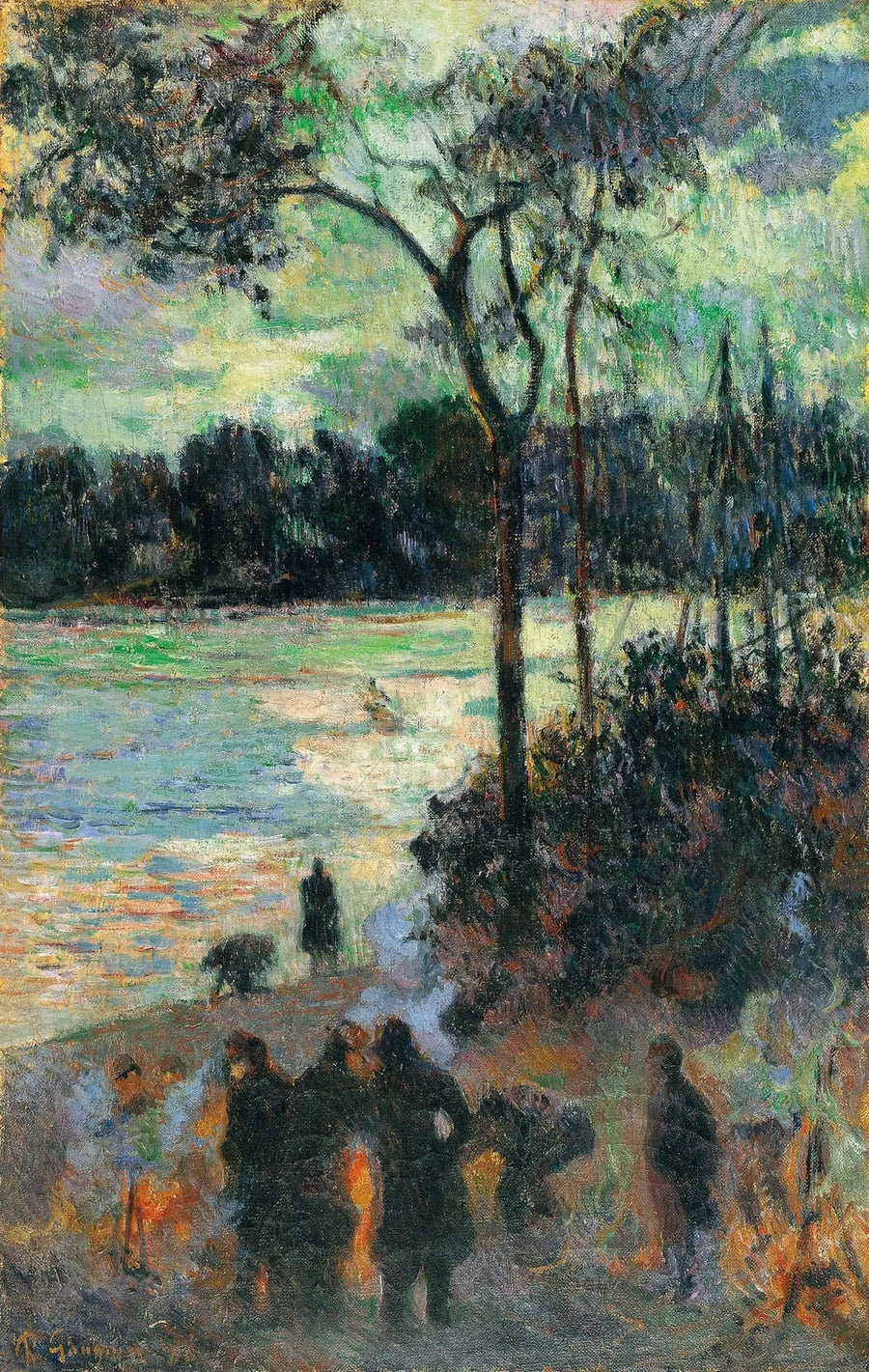 Das Feuer am Ufer des Wassers - Paul Gauguin