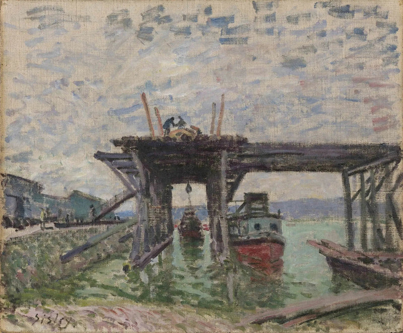 Die Garage der Ausflugsboote - Alfred Sisley