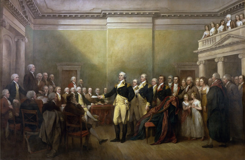 General George Washington tritt von seiner Kommission zurück - John Trumbull