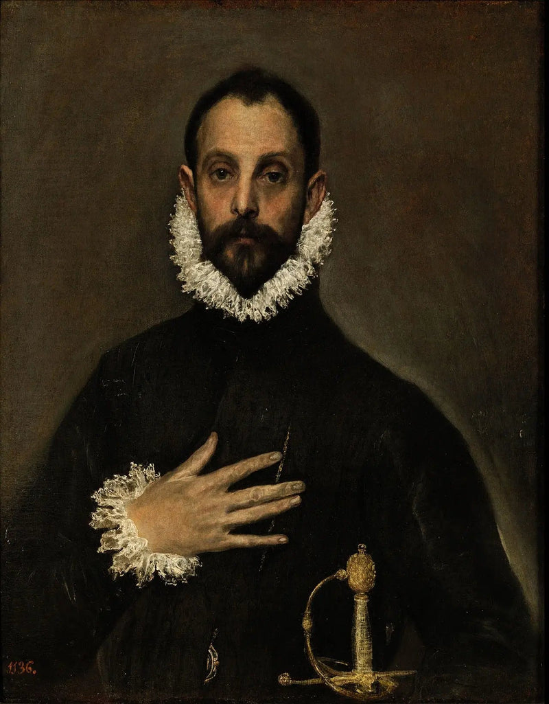 Der Gentleman mit der Hand auf der Brust - El Greco