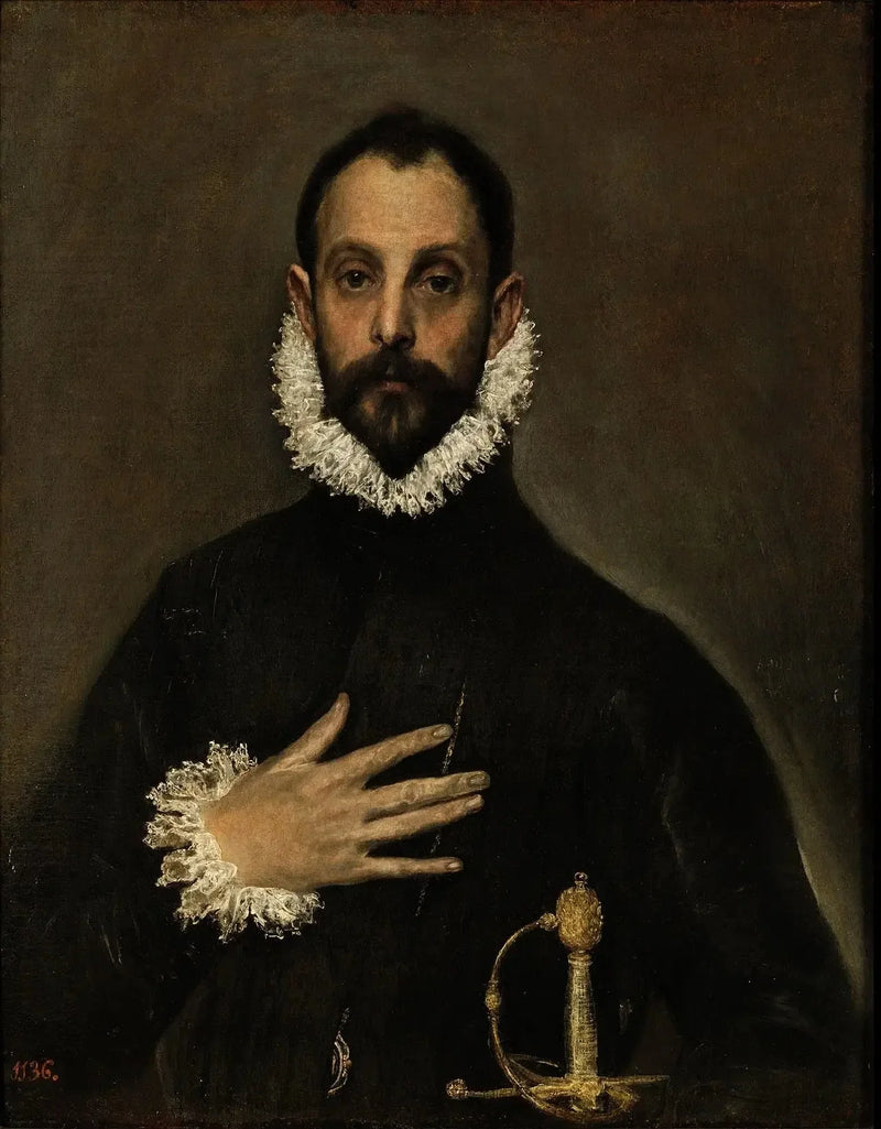 Der Gentleman mit der Hand auf der Brust - El Greco
