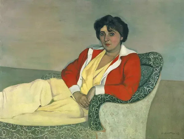 Le gilet rouge - Félix Vallotton image 1 copie de tableau peinte à la main
