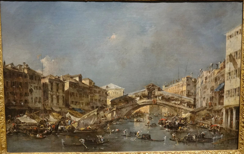 Der Große Kanal mit der Rialto-Brücke südlich gesehen - Francesco Guardi