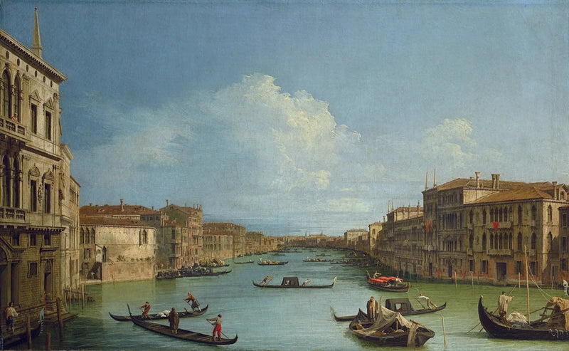 Der Große Kanal, depuis Ca' Foscari vers le pont du Rialto - Canaletto