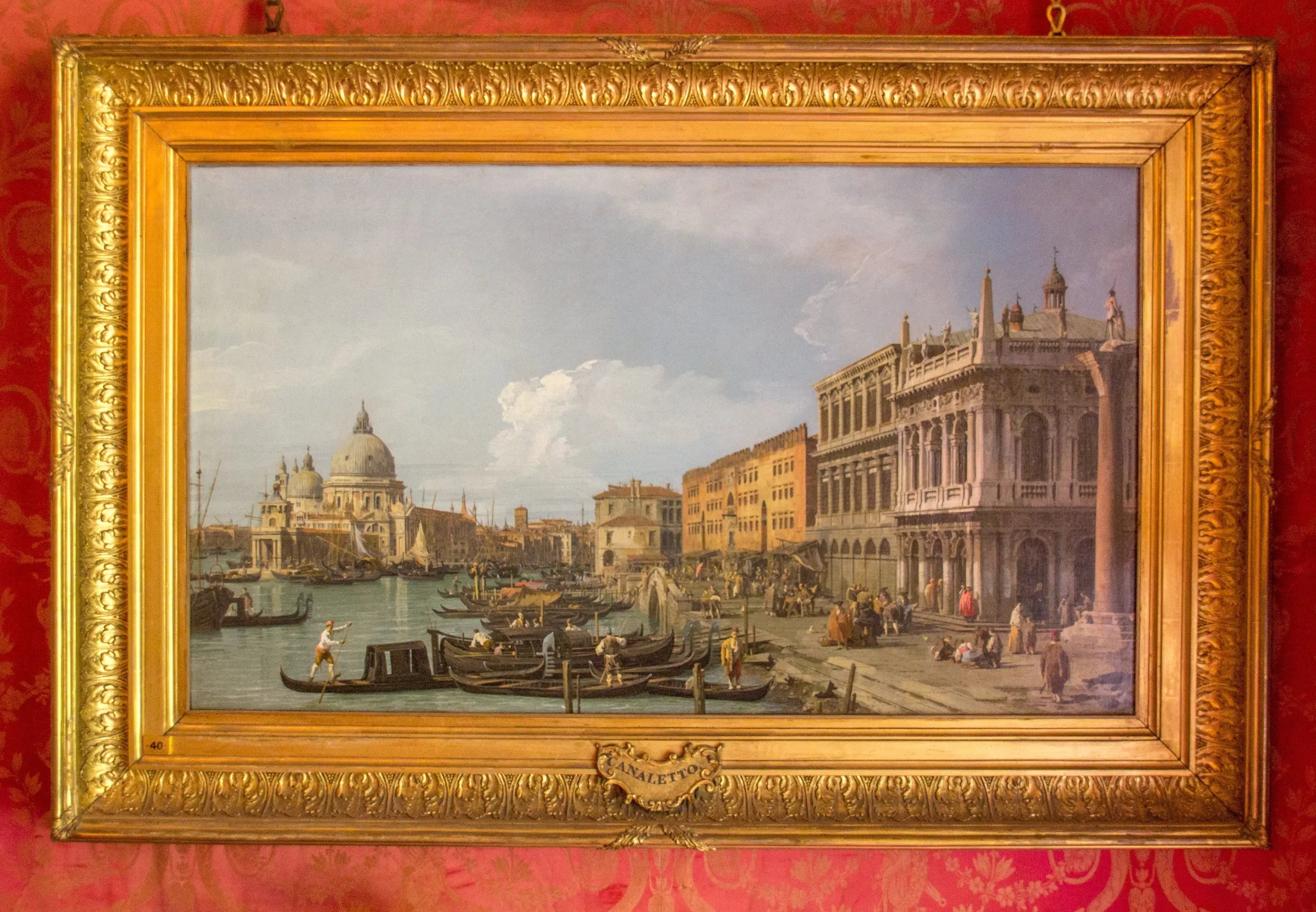Le Grand Canal, la Piazzetta et la Douane de mer, Venise - Canaletto image 1 copie de tableau peinte à la main