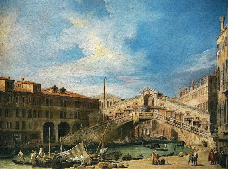 Der Große Kanal : die Rialto-Brücke von Süden - Canaletto