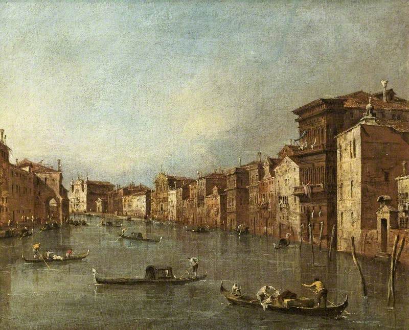 Der Große Kanal, Venedig, Italien, in Richtung Santa Maria degli Scalzi und Santa Lucia - Francesco Guardi