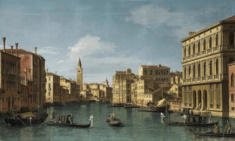 Der Große Kanal, Venedig, Nordwestansicht von der Ca' Corner bis zur Ca' Contarini degli Scrigni, mit dem Glockenturm von Santa Maria della Carità - Canaletto