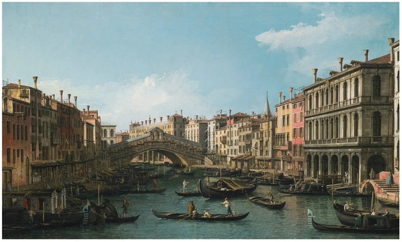 Der Große Kanal gesehen von Nordosten vom Palazzo Dolfin-Manin bis zur Rialto-Brücke - Canaletto