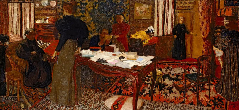 Der große Innenraum mit sechs Figuren - Édouard Vuillard