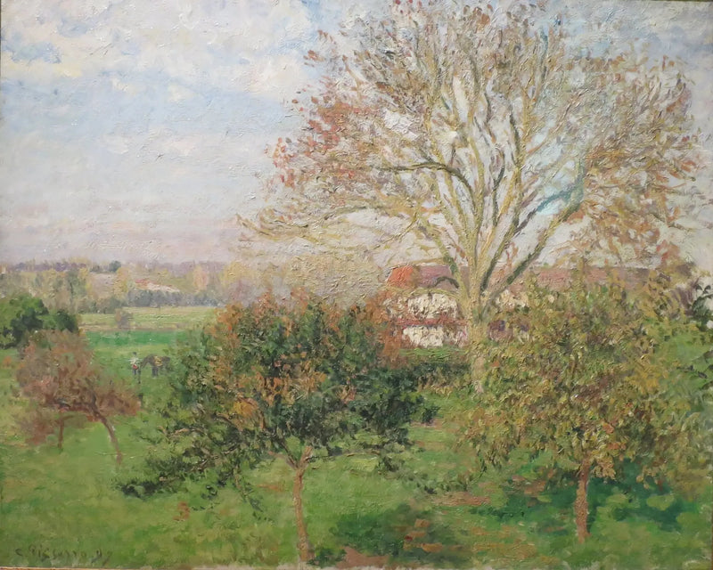 Die große Walnuss, Herbstmorgen, Éragny (Herbstmorgen in Eragny) - Camille Pissarro