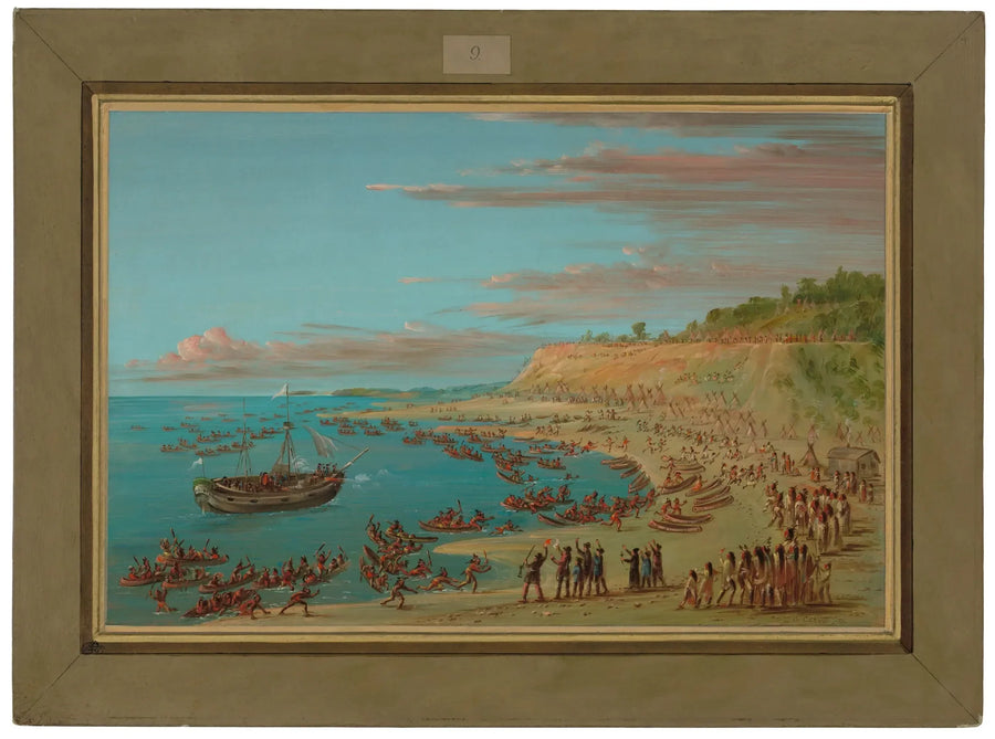 Der Greif, der in den Hafen von Mackinaw einläuft. 27. August 1679 - George Catlin