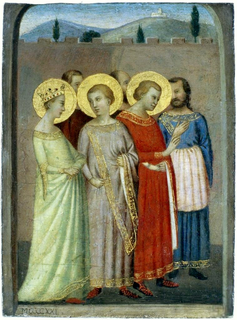 Le Groupe de saints. - Bernardo Daddi image 1 reproduction de peinture à l’huile