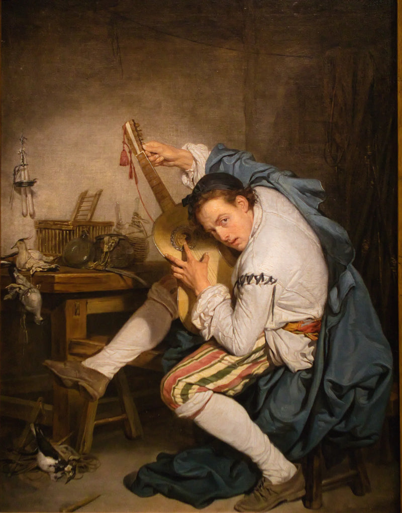 Der Gitarrist (Der Vogelsteller). - Jean-Baptiste Greuze