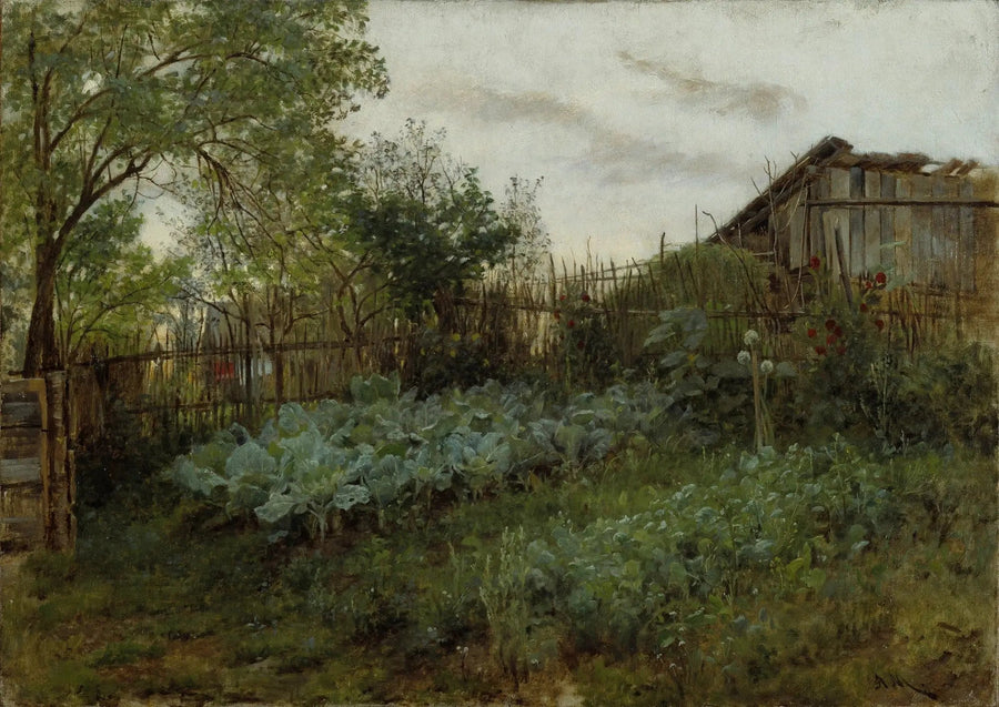 Der Hinterhofgarten - Adolph von Menzel