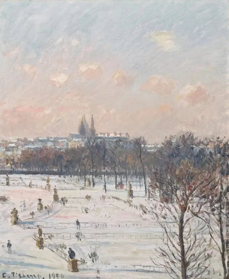 Le Jardin des Tuileries, effet de neige - Camille Pissarro image 1 tableau peint à l’huile sur toile