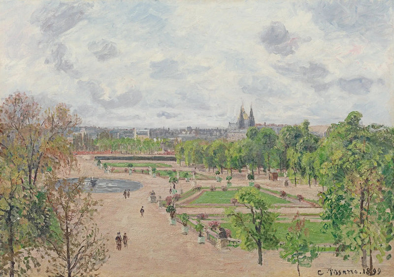Der Jardin des Tuileries, Frühlingsmorgen, graues Wetter - Camille Pissarro