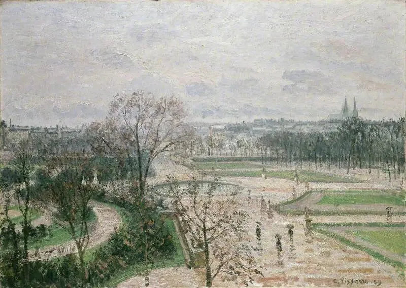 Der Tuileriengarten, regnerisches Wetter - Camille Pissarro