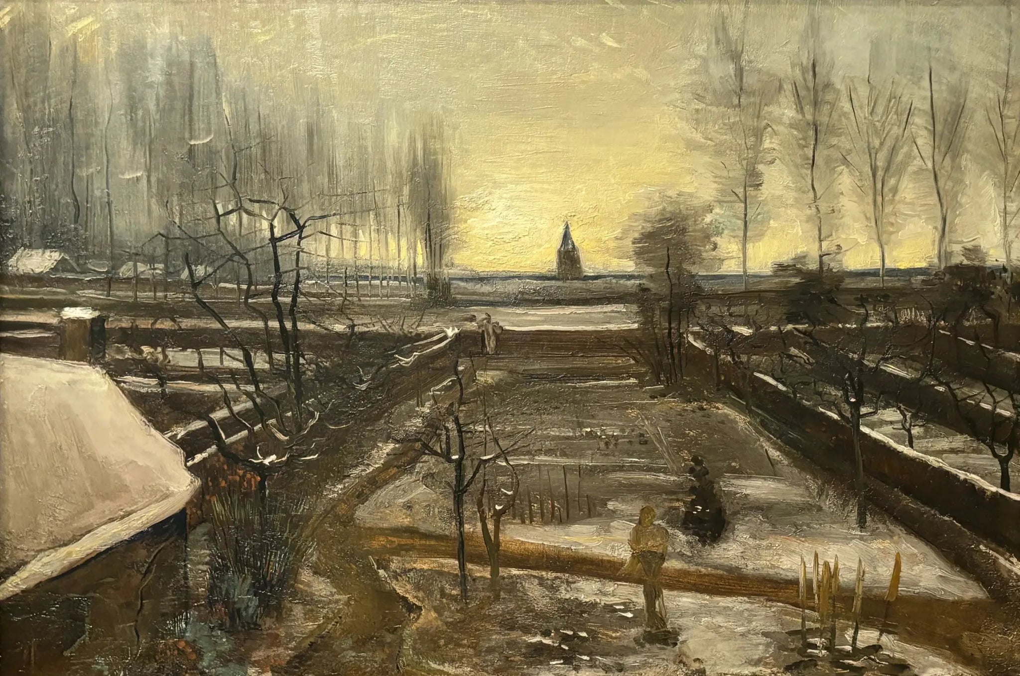 Le jardin du presbytère de Nuenen sous la neige - Vincent van Gogh image 1 reproduction artisanale de tableau