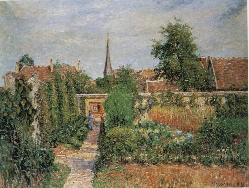 Der Gemüsegarten und der Glockenturm von Eragny - Camille Pissarro