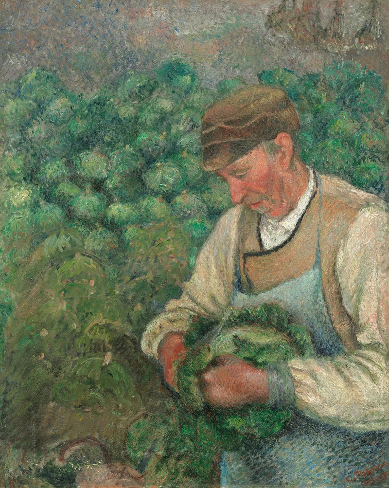 Der Gärtner - Alter Bauer mit Kohl - Camille Pissarro