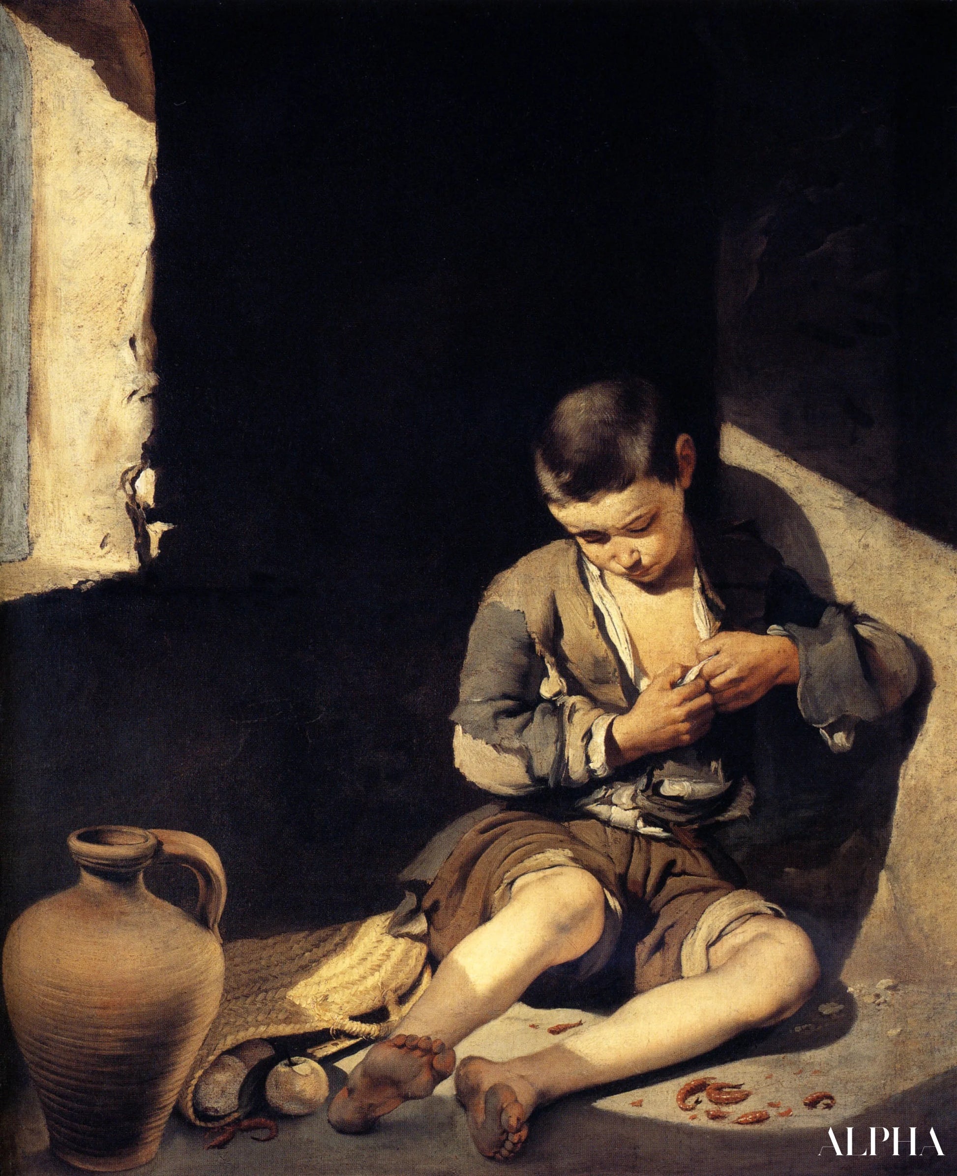 Reproduction du tableau « Le jeune mendiant - Bartolomé Esteban Murillo » par Alpha Reproduction en peinture à l’huile