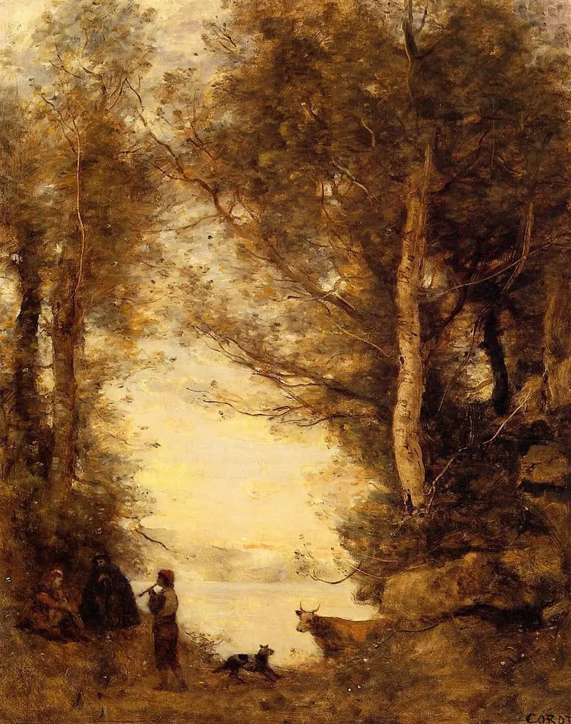 Der Flötenspieler vom Albano-See - Jean-Baptiste Camille Corot