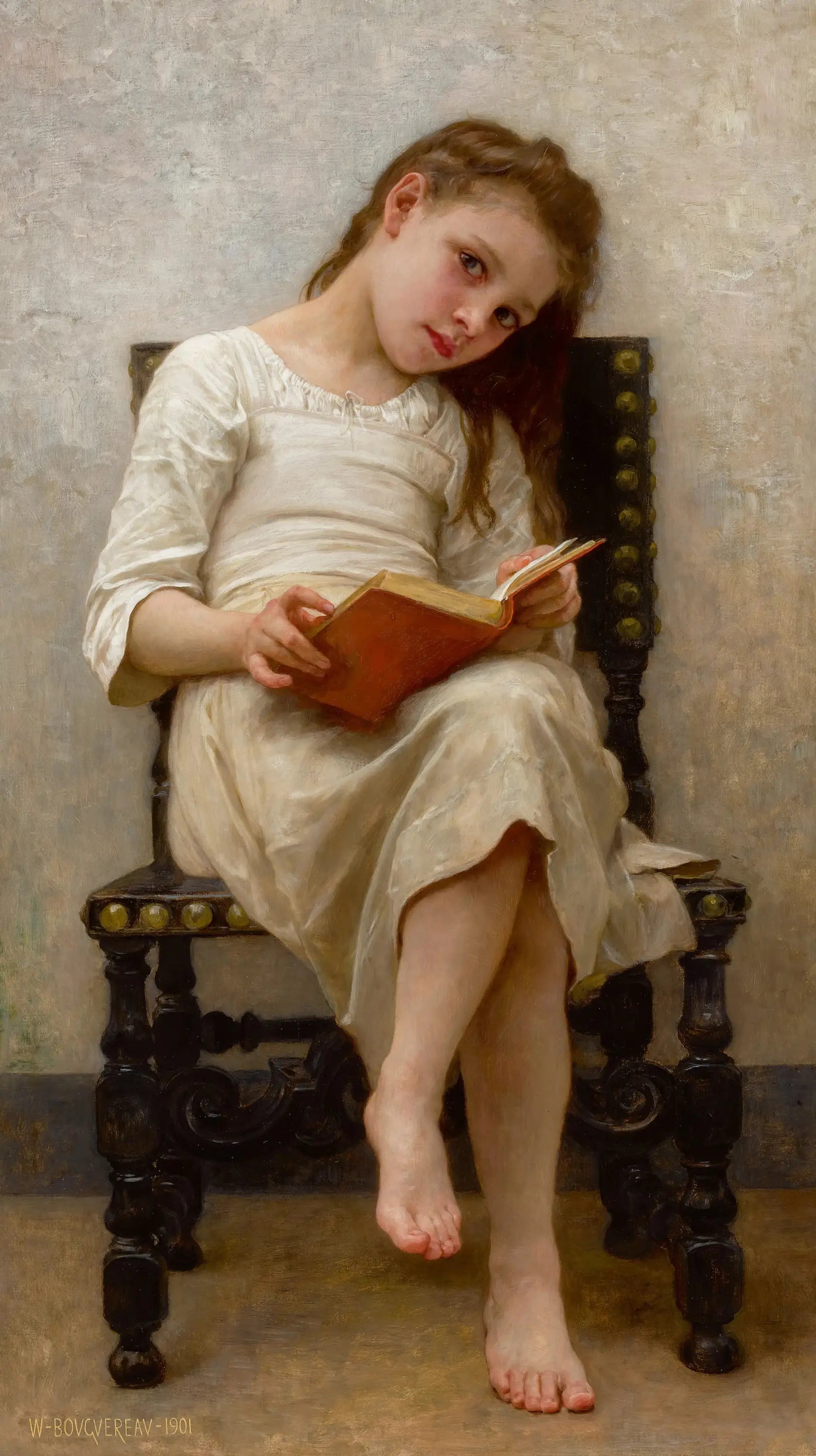 Le livre de prix - Bouguereau image 1 tableau peint à l’huile sur toile