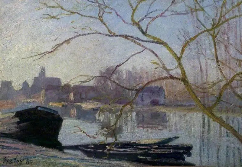 Der Loing, weiße Gelee - Alfred Sisley