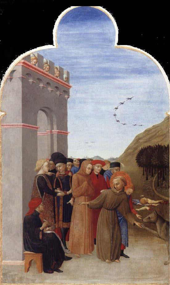Le loup de Gubbio - Stefano di Giovanni (Sassetta) image 1 reproduction de peinture à l’huile