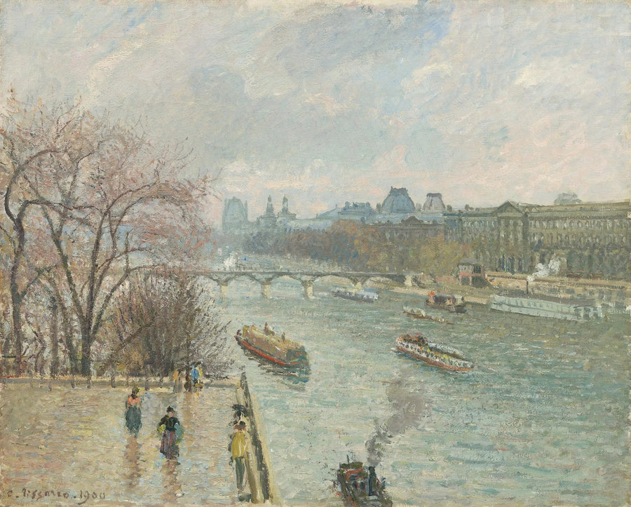 Der Louvre, Nachmittag, Regenwetter (Erste Serie) - Camille Pissarro