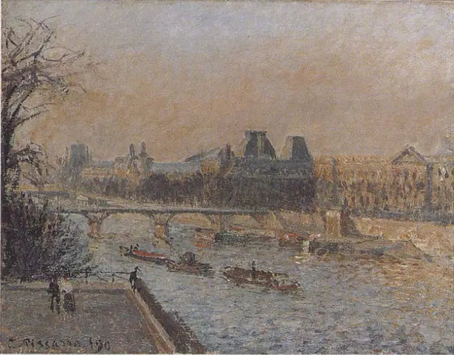 Der Louvre, Sonnenuntergang, 3. Serie - Camille Pissarro