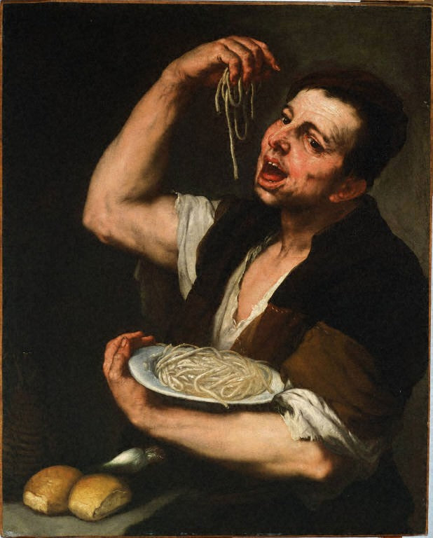 Der Pasta-Esser: Allegorie des Geschmacks - Luca Giordano