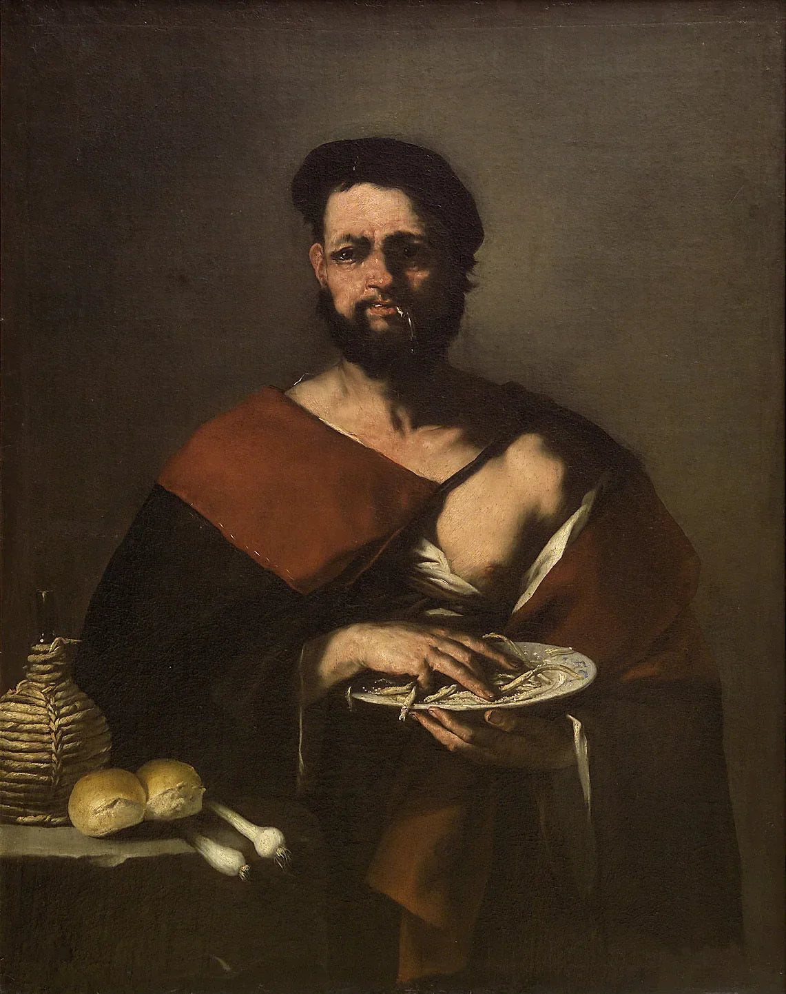 Le mangeur de poisson - Luca Giordano image 1 reproduction de peinture à l’huile