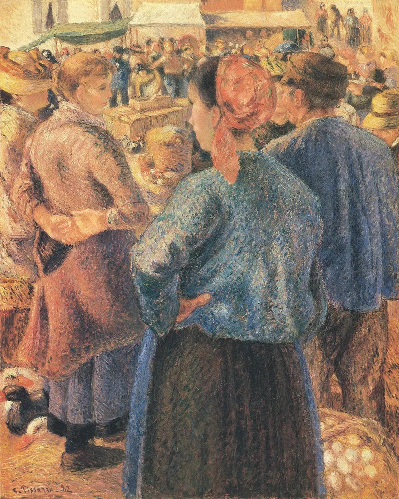 Der Geflügelmarkt, Pontoise - Camille Pissarro