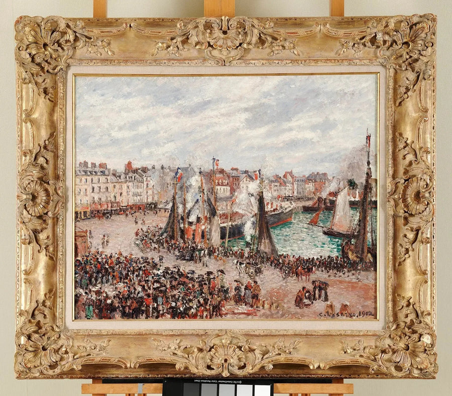 Der Fischmarkt, Dieppe, graue Zeit, Morgen - Camille Pissarro