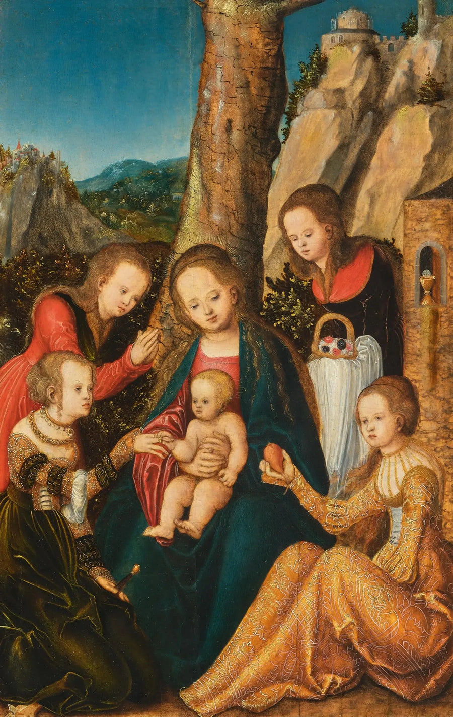 Die Hochzeit der heiligen Katharina mit Heiligen - Lucas Cranach der Ältere