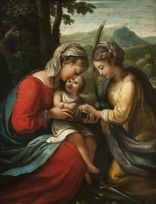 Die mystische Hochzeit der heiligen Katharina - Antonio da Correggio