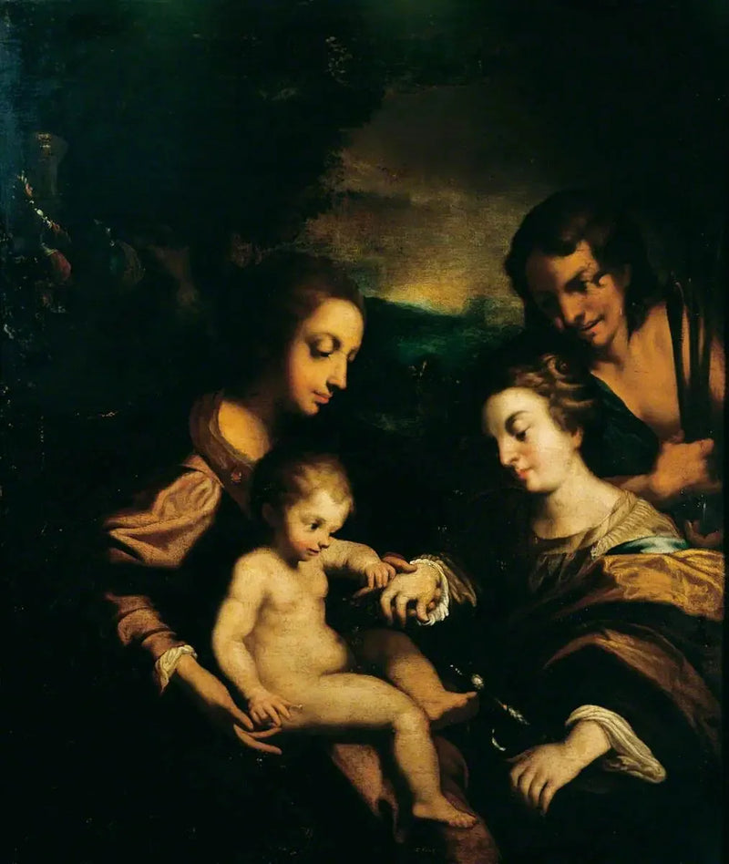 Die mystische Heirat der heiligen Katharina mit dem heiligen Sebastian - Antonio da Correggio