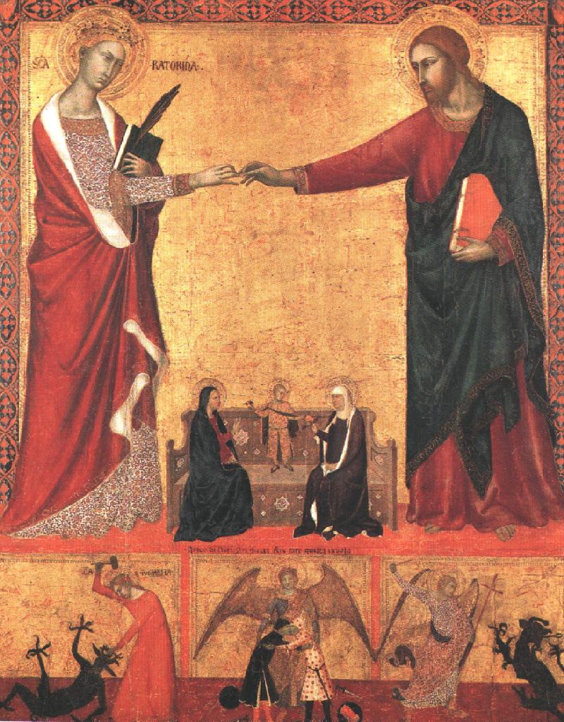Die mystische Heirat der heiligen Katharina - Barna da Siena