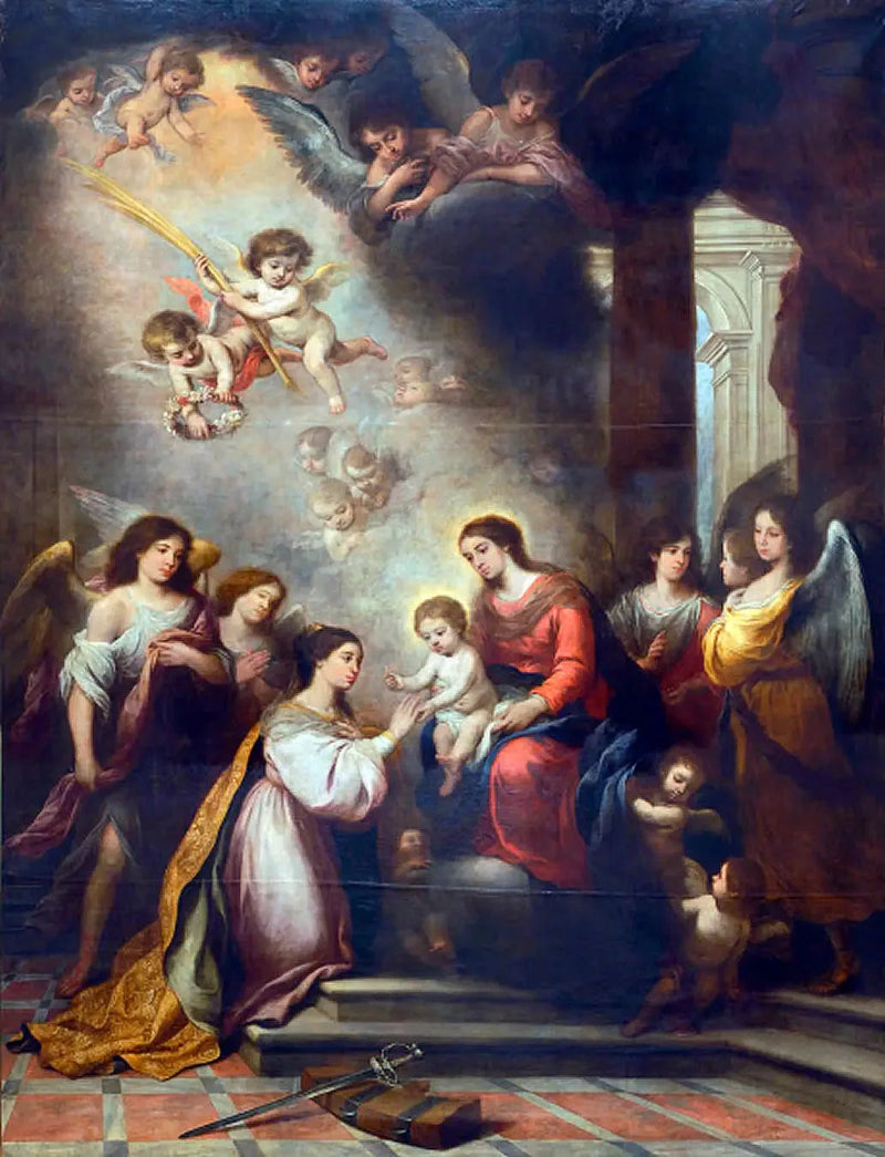 Das mystische Ehepaar der heiligen Katharina - Bartolomé Esteban Murillo