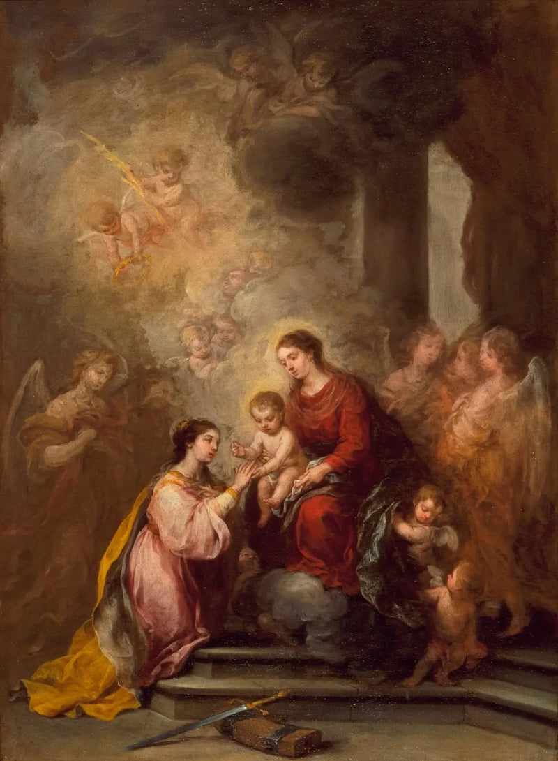 Das mystische Ehepaar der heiligen Katharina - Bartolomé Esteban Murillo