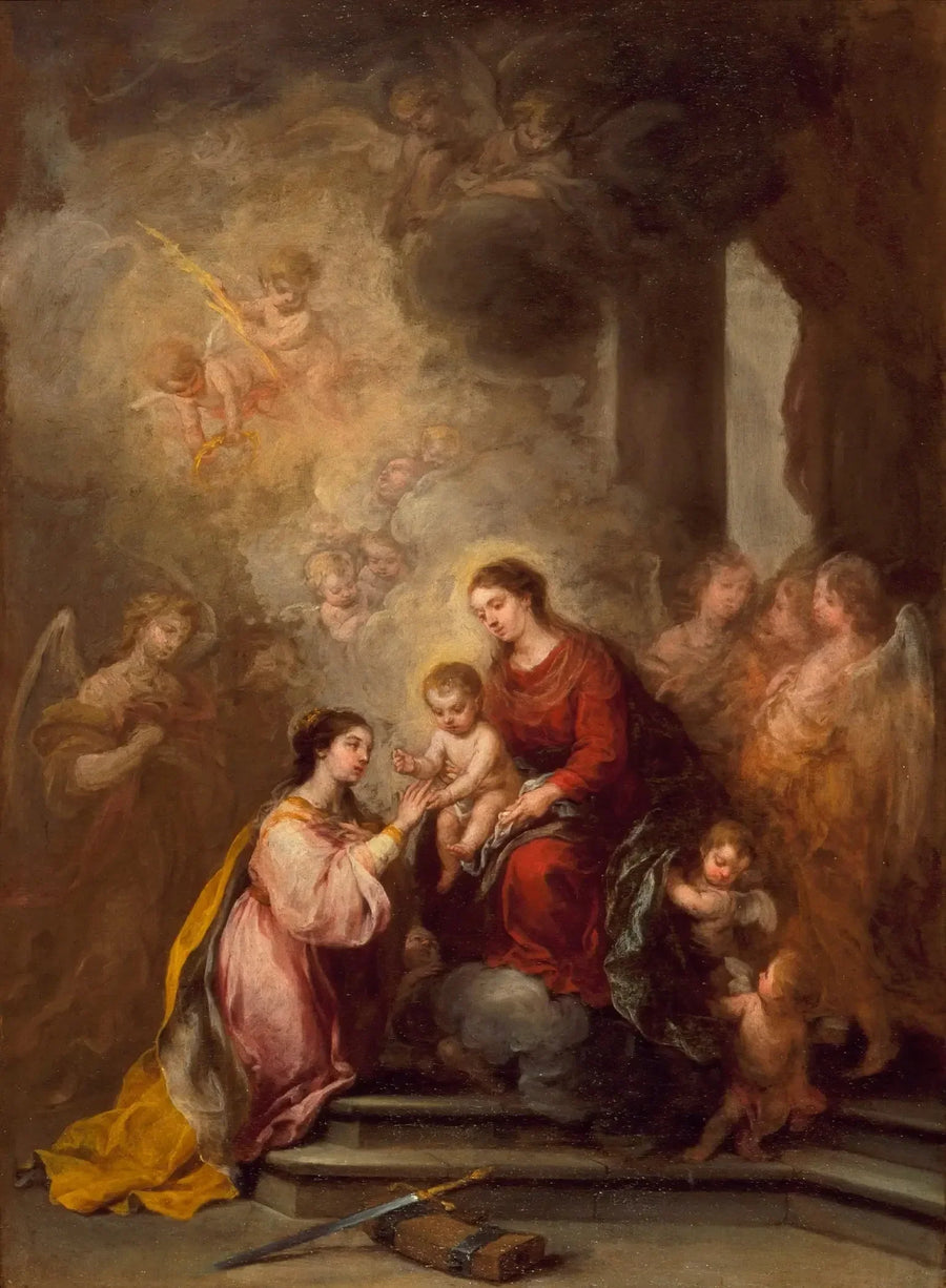 Das mystische Ehepaar der heiligen Katharina - Bartolomé Esteban Murillo