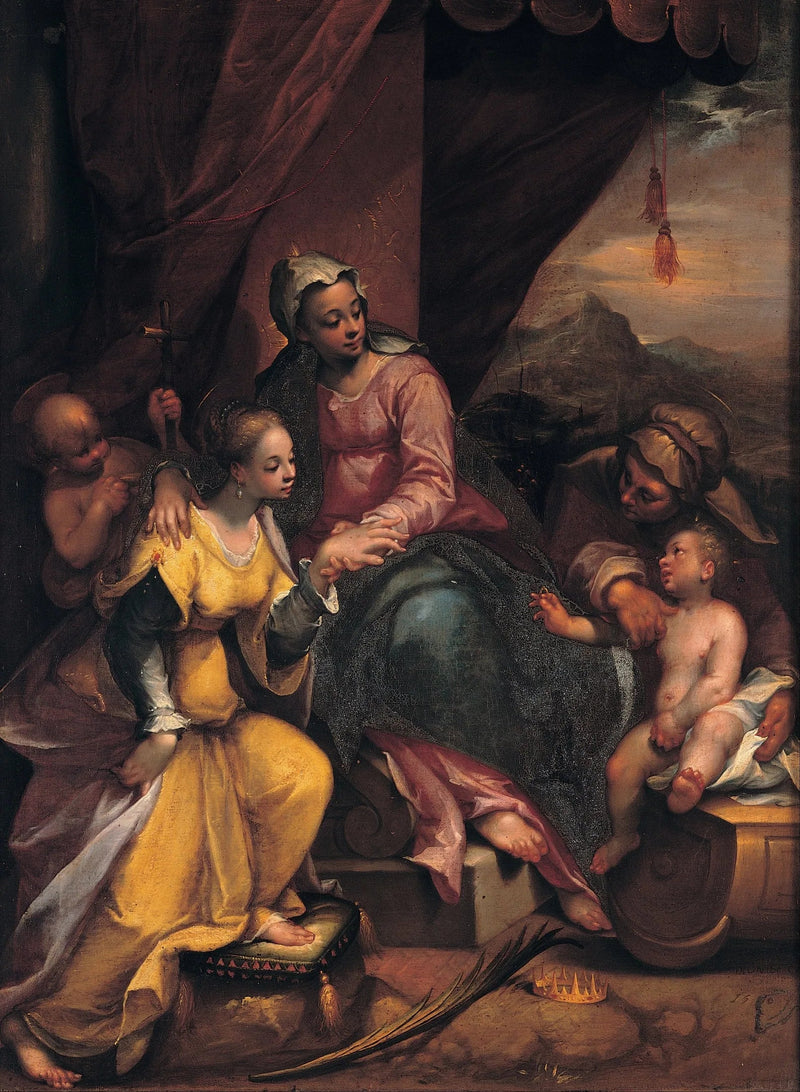 Die mystische Hochzeit der heiligen Katharina - Denis Calvaert